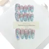 Daiyueda Uñas Portátiles Puras Hechas a Mano Verano Nueva Tendencia Cola de Pez Pintada a Mano con Concha Ojo de Gato Parche de Manicura