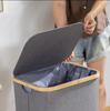 Cesta de lavandería impermeable de Amazon con anillo de acero extraíble y bolsa interior, cesta para ropa sucia con tapa, cesta plegable para guardar ropa sucia.