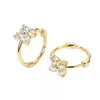 Pendientes de trébol de cuatro hojas, ultra brillantes, microincrustados, con pasador de plata S925 de Lanlan, sencillos, delicados y con un estilo fresco y elegante.; componentes de cobre, aguja de plata