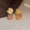 Pendientes Cuadrados de Resina con Aguja de Plata Europeos y Americanos Collar Cadena para Clavícula Exagerada de Moda Set de Joyería de Nicho Venta al por Mayor