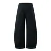 Pantalones cargo de pierna ancha plisados con estampado de bambú vintage en color Naranja Juvenil para mujer, corte holgado, adelgazantes, modernos y versátiles, con pierna curva