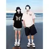 Camisetas de Algodão Penteado Puro para Casal, Marca de Moda de Verão Disoo, Tops de Manga Curta Estilo Francês de Nicho Inspirados em Designers