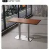 Mesas e Cadeiras para Cafeteria, Mesas de Placa Marinha, Mesas de Sobremesa, Mesas Comerciais para Restaurante Coreano, Mesas Quadradas de Madeira Maciça para Taberna Retrô