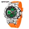 Reloj Sanda Juvenil de Aspecto Elegante Personalizado Tres Dimensiones Doble Pantalla Deportivo Electrónico Snooze Resistente al Agua Venta al por Mayor