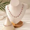 Venta Caliente Europea y Americana Moda Personalizada Cuadrado Cristal Diamante Lujo Ligero Estilo Simple Traje de Collar Pulsera de Gama Alta