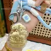Cadena para Teléfono Móvil de Oro Puro 999 Fortuna de Pino Colgante de Bolsillo Gato de la Fortuna Llavero Colgante para Coche Regalo