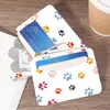 Carteira Feminina Ultra Fina com Zíper e Porta-Cartões de Patinha de Cachorro Branca, Porta-Cartões Leve para o Dia a Dia, Fechamento com Zíper, Múltiplos Compartimentos para Cartões