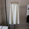 [Bizheng] 2025 Novo Outono e Inverno Estilo Coreano Cintura Alta Slim Moda Quente Diamante Forrado com Lã Aconchegante Saia de Meio Comprimento Grossa para Mulheres 5532
