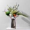 Vaso Cerâmico Banhado a Prata de Entrada Simples e Luxuoso Estilo Nórdico Sala de Estar Gabinete de TV Senso Avançado Arranjo de Flores Mesa de Jantar Enfeites