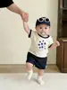 Roupas de Bebê 2026 Novo Verão Super Fofo Fina Manga Curta Camiseta para Meninos Casual Versátil Top