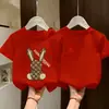 Camiseta de manga corta para niña 2026 nuevo estilo ropa de verano para niños top de dibujos animados elegante para niños mayores y pequeños camiseta base de algodón puro