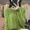 Casaco de veludo Andy cor sólida gola redonda estilo coreano fivela Andy solto modelador para o trabalho tricô feminino sem costura cardigã
