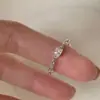 Anillo de Zirconia de Moda Diseño de Nicho Ins para Mujer Abierto Exquisito Brillante Diamante Estilo Coreano Elegante Simple Anillo para Dedo Índice Joyería