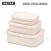 Lonchera Rectangular con Tapa de Silicona, Lonchera Apta para Microondas, Recipiente Sellado para Conservación de Alimentos, Calentable y Aislado