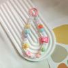 Color Caramelo Cuentas Pequeñas de Flor Cadena para Teléfono Móvil Cuentas de Bola de Pelo Cadena de Llavero Dopamina Colgante Caja Ciega Accesorios Pequeños de Muñeca