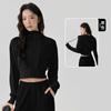 Chaqueta Deportiva Nueva de Otoño e Invierno con Cordón en la Capucha Chaqueta de Yoga para Exteriores Adelgazante Versátil Yoga Fitness Manga Larga