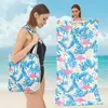 Mochila Portátil para Toalla de Playa Plegable, Bolsa de Almacenamiento Portátil para Toallas de Baño, Bolsa Esencial para Toallas para Actividades Acuáticas, Dos en Uno