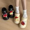 Zapatos de agujeros gruesos con sensación de caca para exteriores de mujer, pantuflas cubiertas antideslizantes, sandalias eva de verano transpirables que aumentan la altura