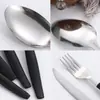 Exportación Transfronteriza Sudamérica Transfronteriza Juego de 24 Piezas de Cuchillo, Tenedor y Cuchara Mango Curvo Acero Inoxidable Vajilla Mango de Plástico Caja de Almacenamiento