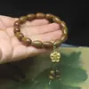 Sándalo Verde con Gotas de Perfume Transparentes Pulsera de Cuentas de Buda Pulsera con Colgante de Flor Joyería Simple Literaria Rosario Regalo