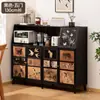 Armário Buffet para Uso Doméstico, Armário de Armazenamento Integrado de Parede para Sala de Estar, Armário de Café Estilo Vintage, Armário de Chá Multifuncional para Cozinha