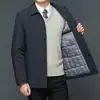 Nova Jaqueta Casual de Algodão com Gola Reversível Masculina de Inverno para Meia-Idade e Idosos, Casaco Pai Espesso da Moda para Negócios