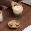 Jianshan taza de café recta juego de taza y platillo de cerámica, taza grande, taza de té personal, par de tazas, regalo para amigos