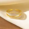 Anillo de Onda Irregular de Doble Capa Estilo Nuevo Europeo y Americano Transfronterizo, Nicho de Lujo Ligero con Sensación de Alta Gama, Anillo de Banda Lisa Versátil