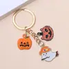 Colgantes de llavero de Halloween transfronterizos europeos y americanos fantasma calavera calabaza parca aleación bolsa de aceite goteo accesorios al por mayor