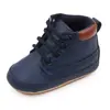 Zapatos casuales de encaje liso para bebé, de caña alta, tendencia de moda para bebé, suela suave antideslizante para niño pequeño BCS3128