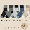 Calcetines de Colores Empalmados Vintage para Hombre Calcetines Gruesos Super Gruesos para Otoño e Invierno Calcetines Calientes forrados de felpa Calcetines Gruesos para Personas de Mediana Edad y Mayores