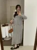 Conjunto de Dos Piezas de Punto Suave para Mujer con Vestido Hueco de Tirantes y Cárdigan Suéter con Lazo de Color Contrastante, Nuevo Otoño/Invierno 2026