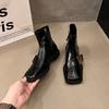 Botas Martin Negras de Charol para Adulto para Mujer en Stock, Otros de Corte Bajo con Cremallera Lateral de Goma