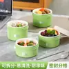 Lonchera Térmica con Contenedor Interior de Cerámica Apto para Microondas, Lonchera Tipo Bento de Nuevo Estilo para Estudiantes y Trabajadores de Oficina, Lonchera Portátil Multinivel con Taza para Sopa