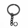 Negro Mate 30 Anillos Planos con Cadena Pulida de Cuatro Secciones, Chapado en Rollo Kc Oro Claro DIY Bronce Antiguo 30 Anillos Planos con Cadena Pulida de 4 Secciones