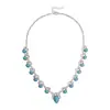 Cadena de Suéter de Acero Inoxidable Europeo y Americano Piedra Redonda Luna Estrella Bohemia Retro Nicho Collar de Gama Alta para Mujer
