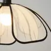 Teto de Pétalas Estilo Francês Meados do Século Lâmpadas de Sala Artísticas de Alto Padrão Lâmpadas de Quarto de Madeira Maciça Retrô Japonês Tecido
