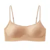 Sujetador de tiras ultrafinas, escote bajo, color nude, sin espalda, con alta elasticidad, no se clava, sin fugas, soporte suave, sujetador versátil para mujer