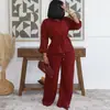 Ropa Femenina Transfronteriza Europea y Americana 2026 Primavera Nuevo Estilo Elegante Solapa Corbata Camisa de Color Sólido Pantalones de Pierna Ancha Traje Casual