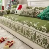 Cojín de sofá con ambiente navideño, nuevo cojín de asiento de chenilla roja festiva de una sola pieza antideslizante, apto para todas las estaciones