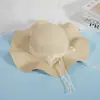 Sombrero de Playa Verano Forma de Ola Parasol Sombrero de Paja para Mujer con Lazo de Encaje Protección Solar Sombrero para Vacaciones en la Costa