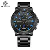 Nuevo Reloj para Hombre de Negocios, Reloj de Cuarzo Impermeable con Correa de Acero de Una Pieza, Reloj Luminoso Multifunción para Hombre, Reloj No Mecánico