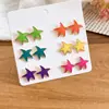 Set de Aretes Redondos Estrella de Mar Gota de Aceite Aguja Plateada Dopamina, Aretes Sencillos con un Toque de Lujo Ligero y Sensación de Alta Gama, Accesorios Versátiles para Orejas