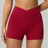 Pantalones Cortos de Yoga Transfronterizos para Mujer con Cintura Cruzada, Tiro Alto, Levanta Glúteos, Pantalones Cortos Deportivos para Correr y Fitness, Pantalones Cortos para Saltar la Cuerda al Aire Libre