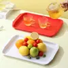 Múltiples bandejas plásticas antideslizantes comerciales, bandejas rectangulares de comida rápida estilo chino, platos rectangulares para hamburguesas de cantina de hotel KFC