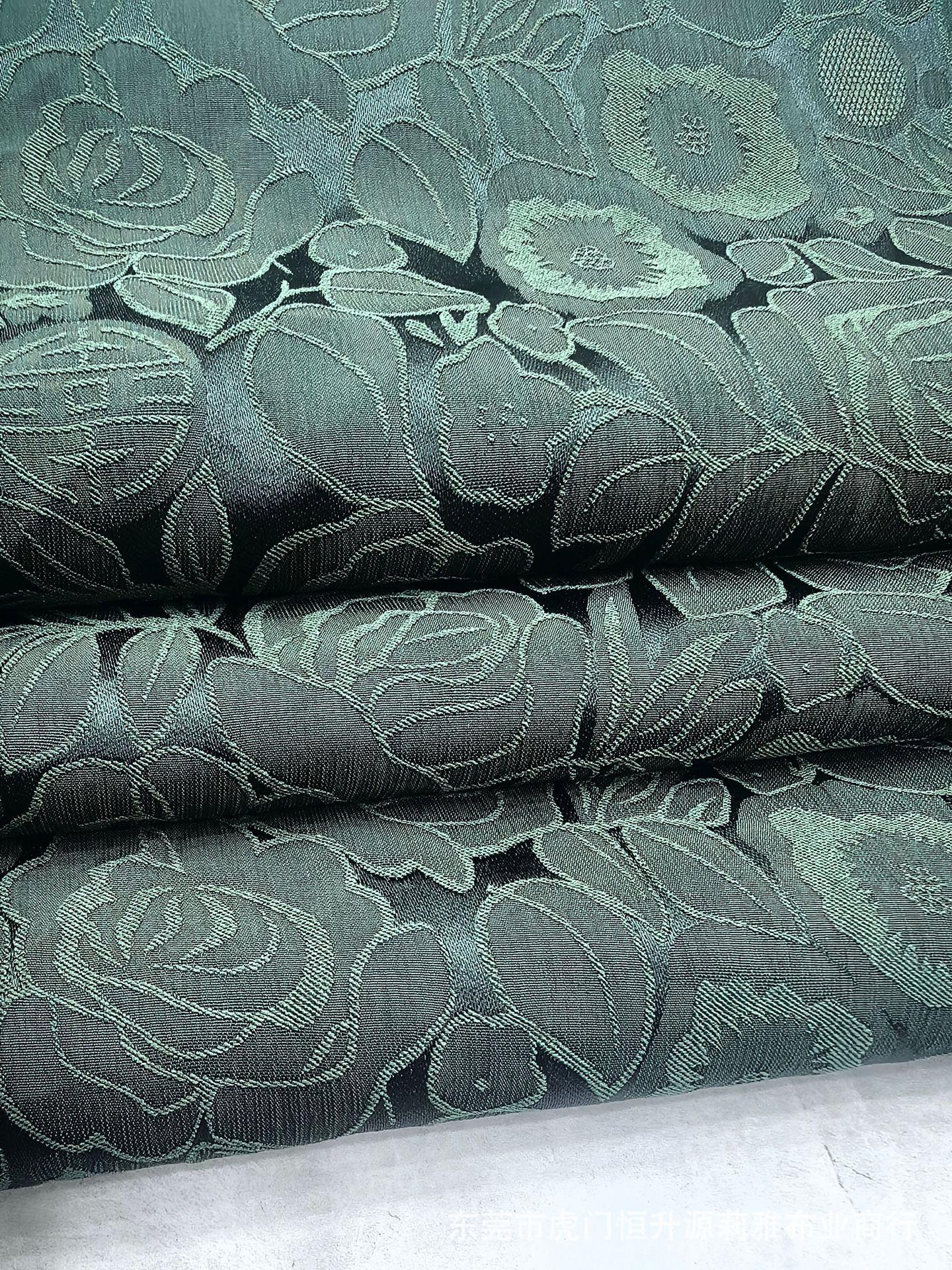 夏款双色提花 双喜玫瑰提花布料 汉服旗袍改良马甲连