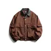 Ropa Vintage 2025 Otoño Nuevo Retro Americano Lavado Desgastado Chaqueta de Trabajo para Hombre Bolsillo Grande Abrigo de Lona