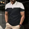Camiseta de Verano Nuevo Estilo Transfronteriza Top de Manga Corta Lujo Ligero Negocios Hombres Talla Europea 2676