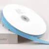 Fita de poliéster com listras verticais de 1CM, 50 jardas, fita floral multicolorida para confeitaria e embalagem, disponível em estoque direto da fábrica