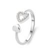 Anillo de amor hueco simple europeo y americano ins temperamento de moda para mujer diseño nicho geométrico anillo de dedo en forma de corazón al por mayor